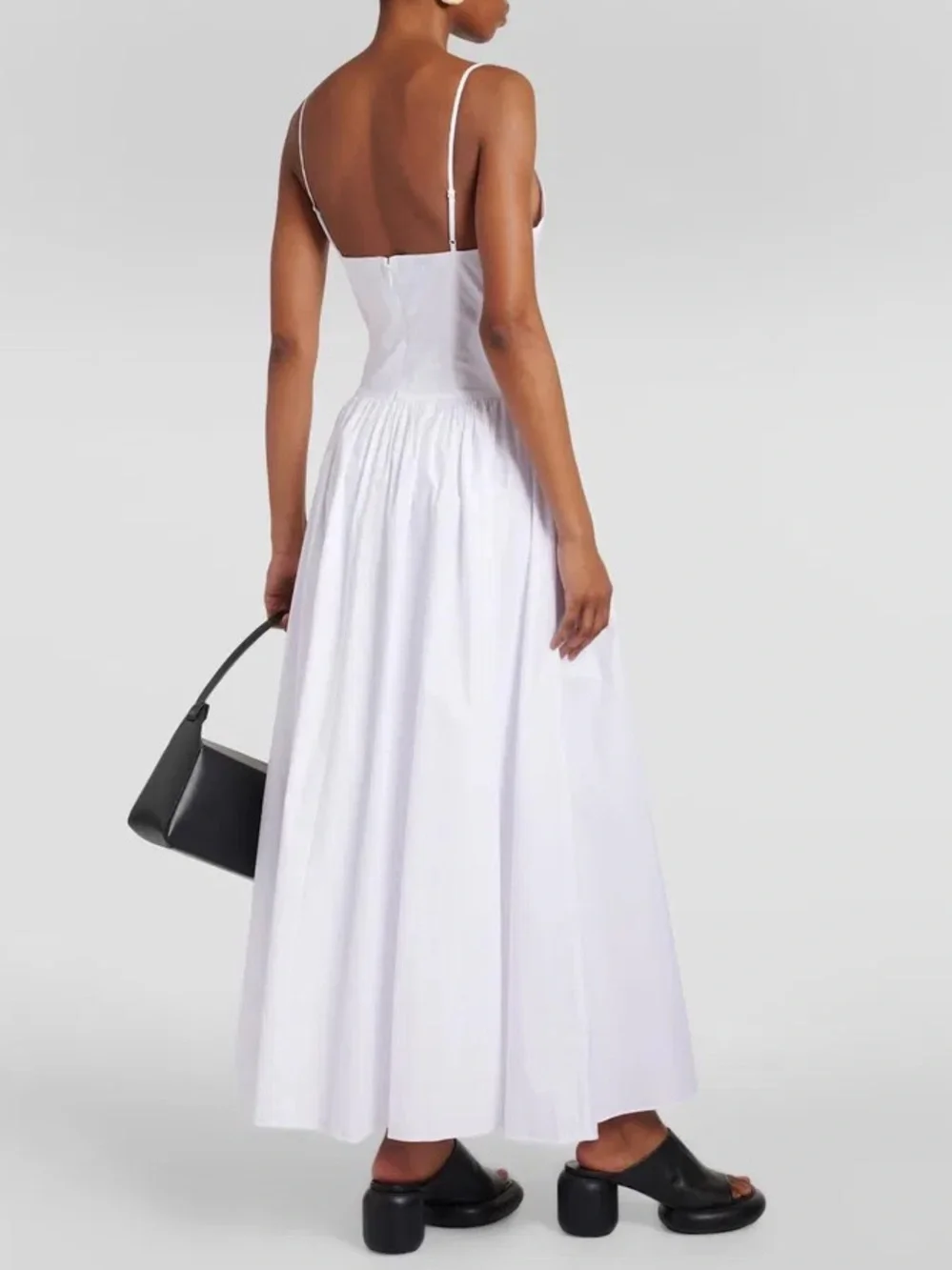 NWT Staud Dena Midi Dress White - Picture 7 of 16